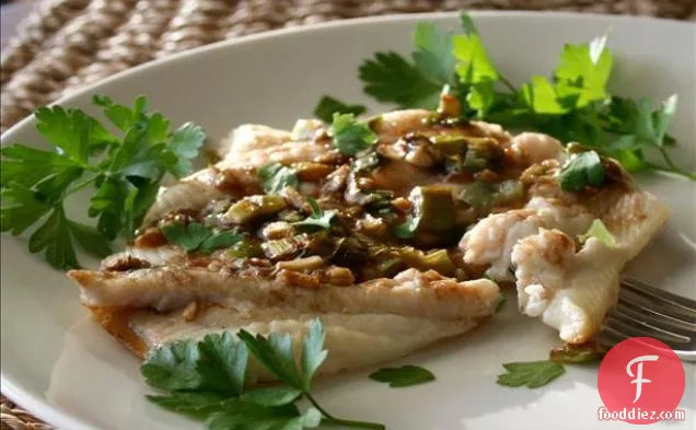 Broiled Sole With Parmesan-Olive Topping