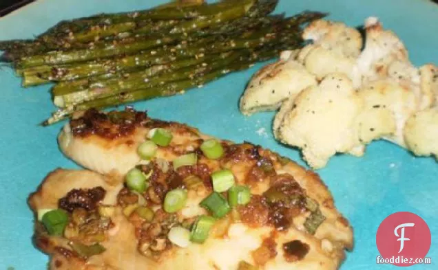 Baked Sole and Roasted Asparagus With Sesame