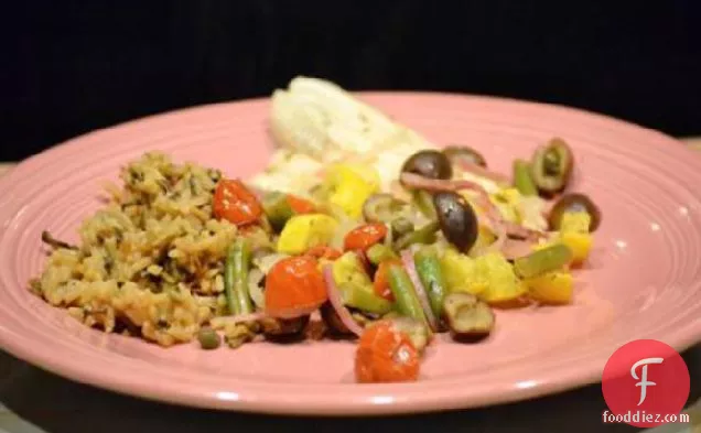 तिलपिया और ग्रीष्मकालीन सब्जी पैकेट