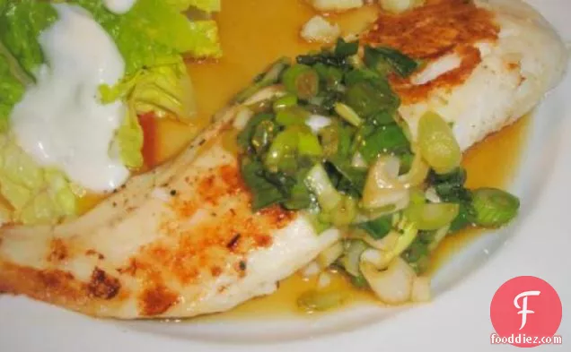 Sautéed Tilapia With Honey-Scallion Dressing