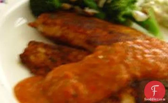Pan-Fried Tilapia with Tomatillo Red Pepper Sauce