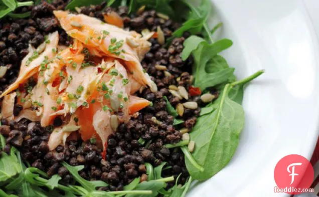 Salmon, Lentils And Rocket