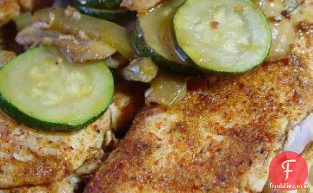 Spicy Tilapia With Mushrooms and Zucchini