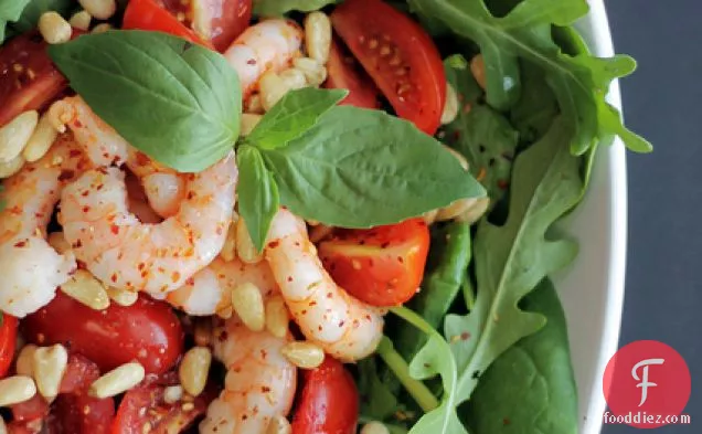 Shrimps, Cherry Tomatoes And Rocket