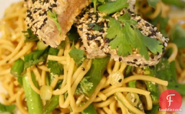 Sesame Seared Tuna with Soy Lime Noodles