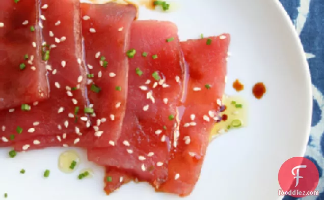 Sashimi with Soy Sauce, Sesame Seeds, and Chives Recipe