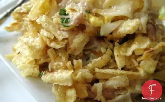 My Mom's Tuna Casserole With Potato Chips and Eggs