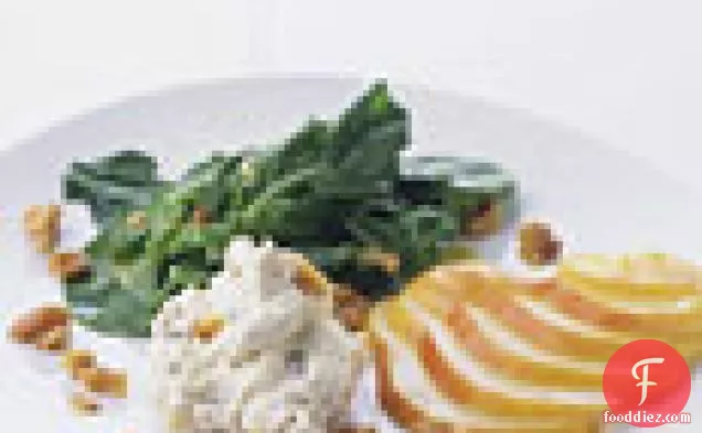 Arugula and Pear Salad with Mascarpone and Toasted Walnuts