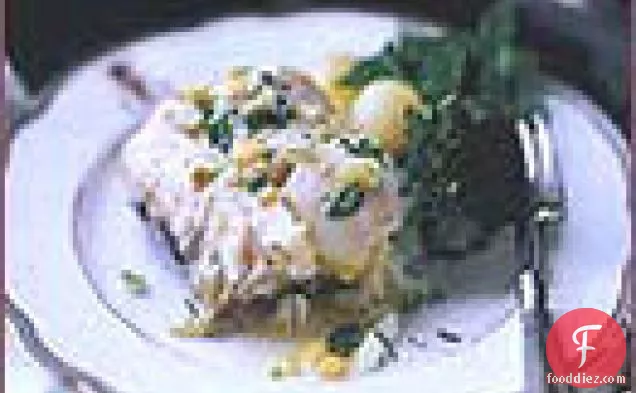 Poached Sea Bass with Lemon Butter