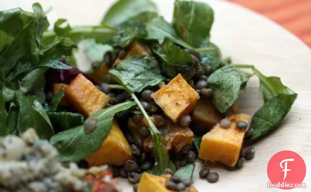 Spiced Squash, Lentil, And Goat Cheese Salad