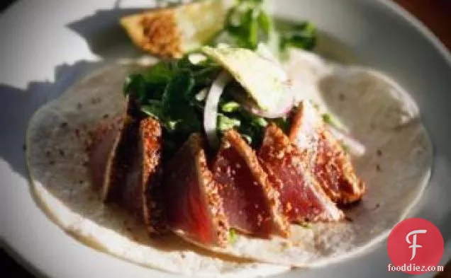Chile-Crusted Tuna Tacos