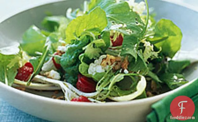 Arugula, Frisee, And Red-leaf Salad With Strawberries