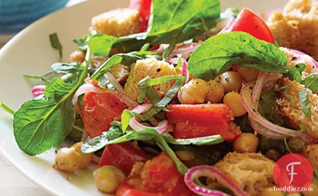 Chickpea Panzanella with Capers