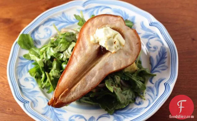 Roasted Pear Salad With Chèvre And Fig Vinaigrette