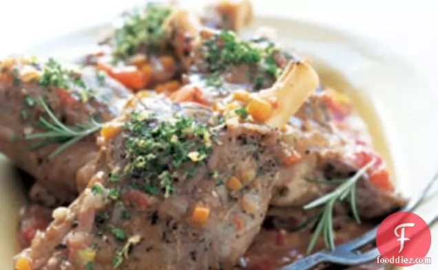 Lamb Shanks with Tomatoes and Fresh Herbs