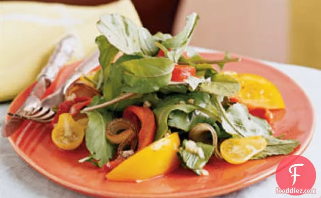 Grilled Vegetable, Arugula, and Yellow Tomato Salad