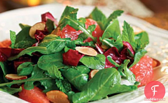 Arugula & Radicchio Salad With Ruby Grapefruit & Toasted Almonds