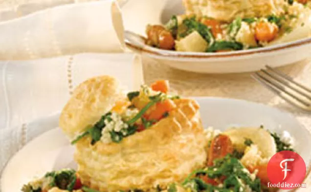 Roasted Winter Vegetable Ragout in Pastry Cups