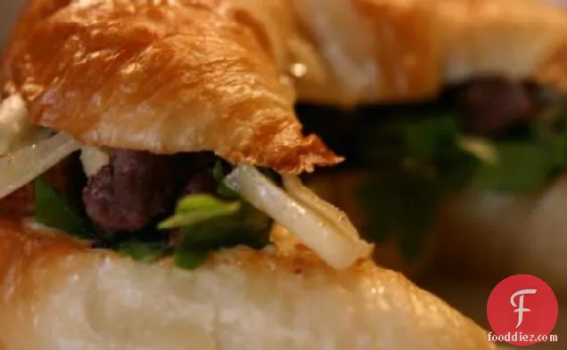 Steak and Fennel Croissant Sandwiches