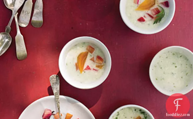 Chilled Cucumber Soup with Roasted Baby Beets