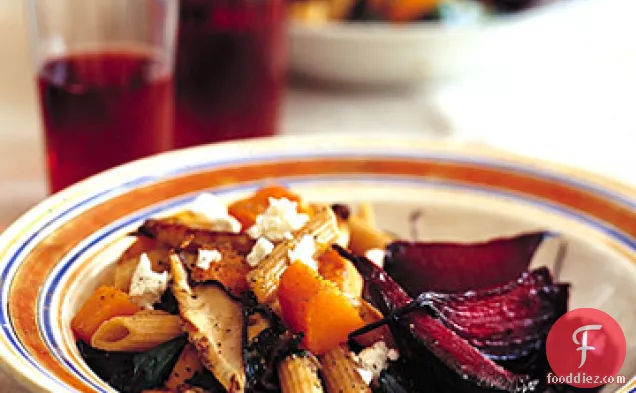 Whole-Wheat Penne with Butternut Squash and Beet Greens