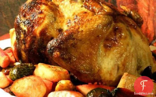 Lemon-Herb Chicken With Roasted Vegetables and Walnuts