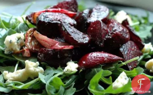 Warm Roasted Beet Salad With Spinach and Blue Cheese