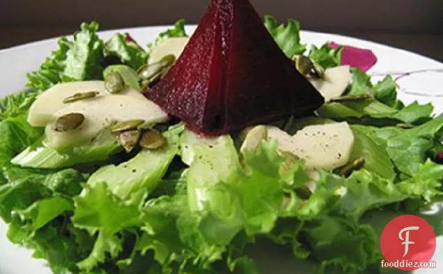 Roasted Beet, Pistachio and Pear Salad
