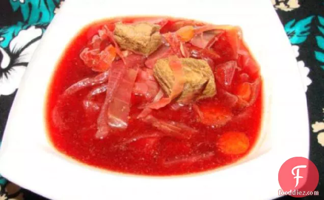Beef, Beet and Cabbage Soup (Crock Pot and Ww)