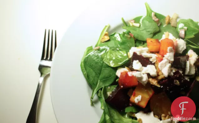 Spinach, Beet and Walnut Salad