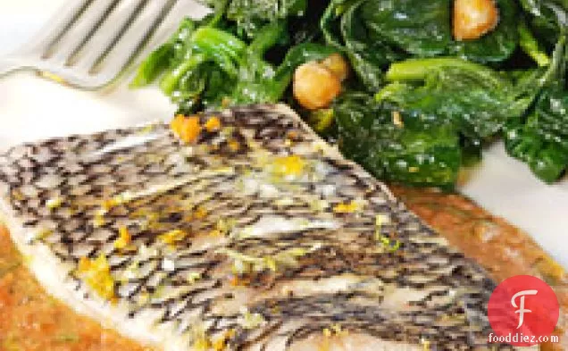 Steamed Black Bass With Sicilian-style Pesto