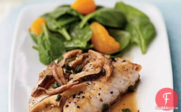 Sautéed Bass with Shiitake Mushroom Sauce