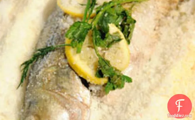 Salt-baked Striped Bass With Herbs And Lemon