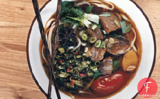 Sichuan Beef Noodle Soup with Pickled Mustard Greens