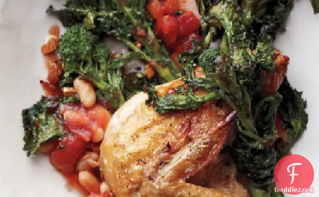 Chicken with Broccoli Rabe, Tomatoes, and Beans