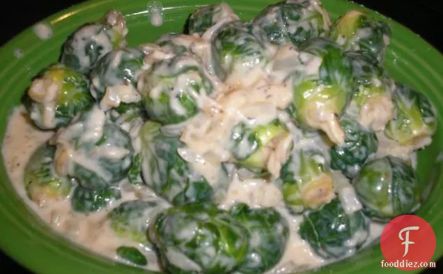 Brussels Sprouts With Onion Alfredo Sauce