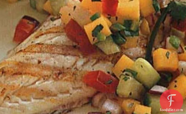 Grilled Sea Bass with Tropical Salsa