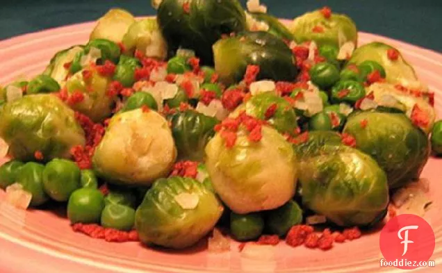 Brussels Sprouts and Peas With Bacon