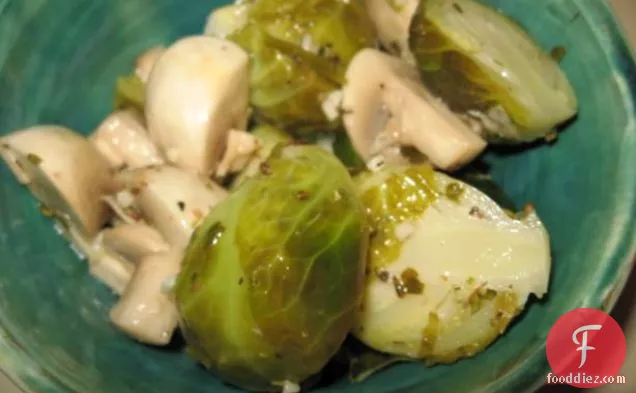 Marinated Brussels Sprouts and Mushrooms