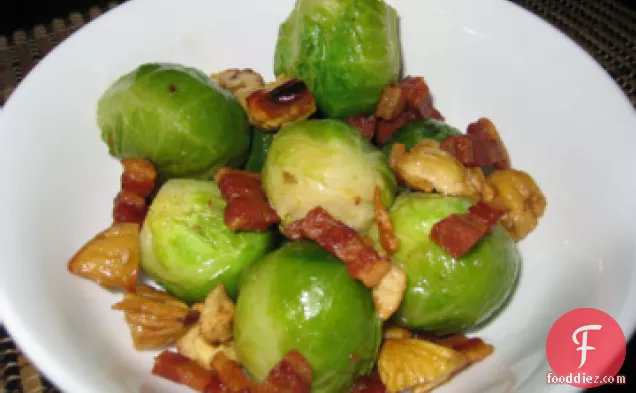 Braised Brussels Sprouts, Pearl Onions and Chestnuts