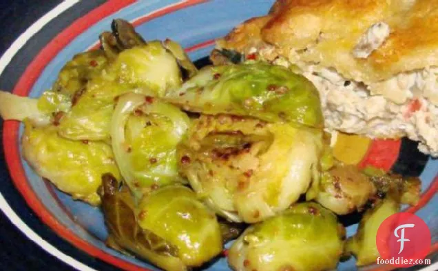 Maple and Dijon Glazed Brussels Sprouts