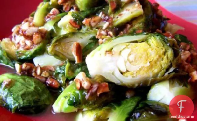 Candied Brussels Sprouts and Almonds With Amaretto Glaze