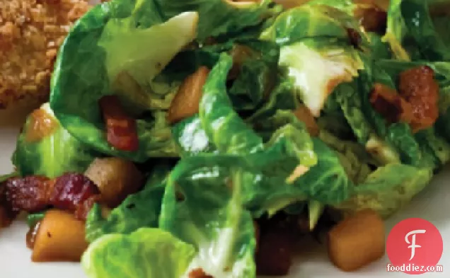 Sauteed Brussels Sprouts with Apples and Bacon