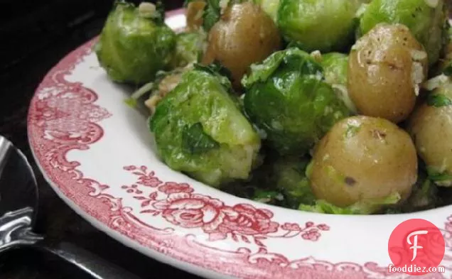 Parmesan Brussels Sprouts With New Potatoes