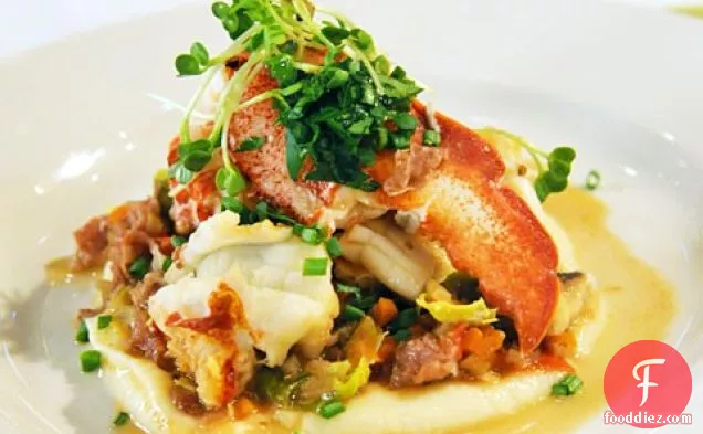 Lobster and Shiitake Ragu with Celery Root Puree