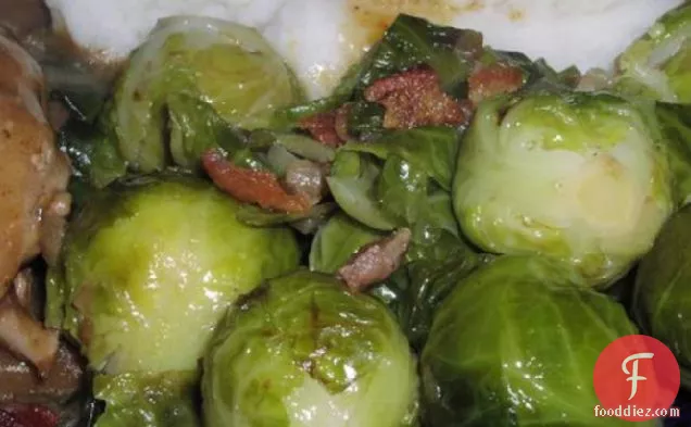 Rachael Ray's Brussels Sprouts with Bacon and Shallots