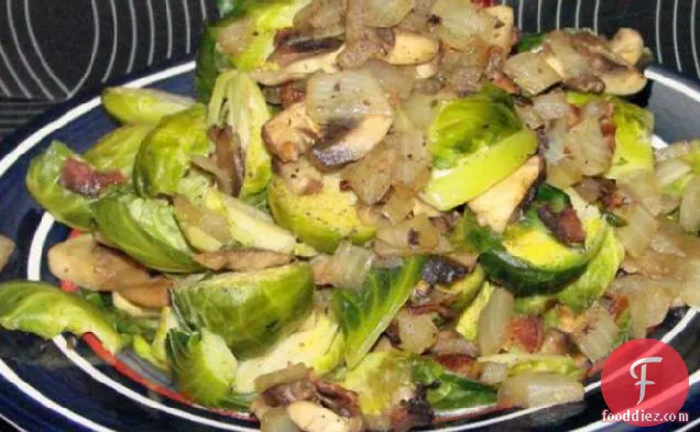 Bacon-Mushroom Brussels Sprouts