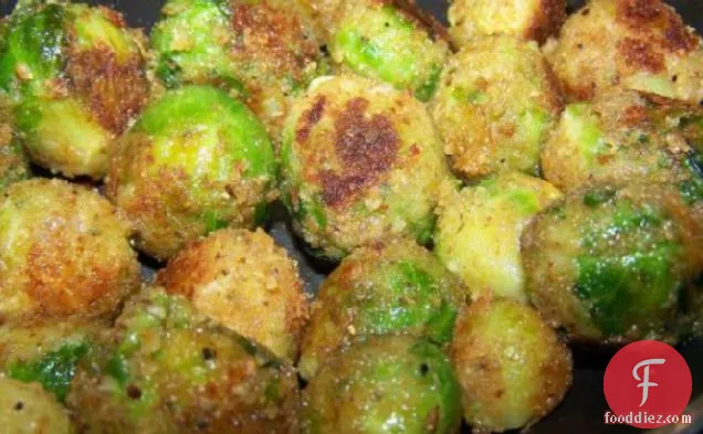 Cheesy Fried Brussels Sprouts