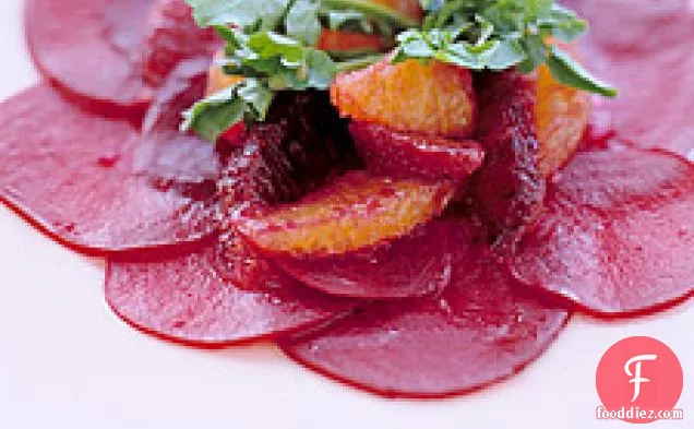 Thinly Sliced Beets With Blood Oranges And Watercress
