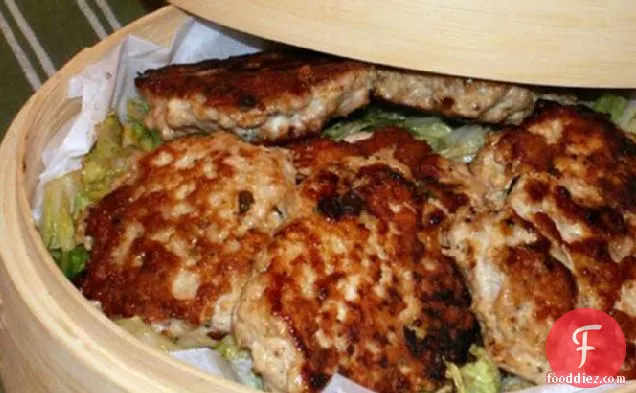 Mu Shu Chicken Patties With Seared Napa Cabbage